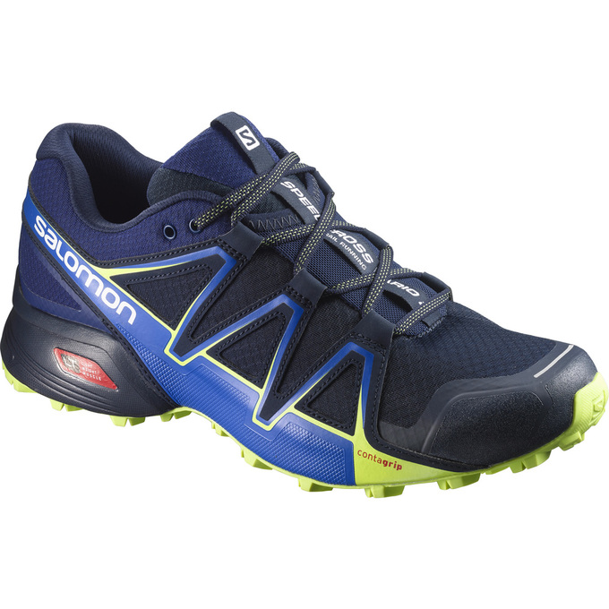 Salomon Singapore Mens Trail Running Shoes - SPEEDCROSS VARIO 2 Navy | 18432-UHAR